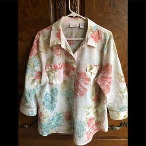 Chico’s Size 3 Misses 16/18 Floral Blouse